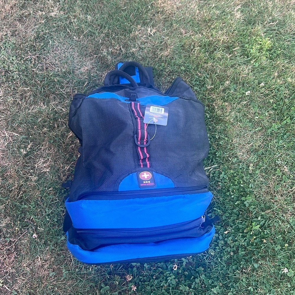 Northern Gravity Gear Blue & Black Mesh Duffel Backpack